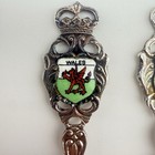 Manson Silverplated Enamel Crest Souvenir Spoons     Wales Ireland Scotland Englan