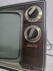 Vintage Zenith Bt121w4 11 5  Wood-grain Black   White Crt Tv     1986 Model 