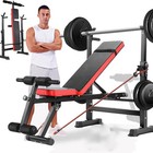 Olympic Weight Bench Press With Squat Rack Adjustable Workout Bench 600lbs 6 In1