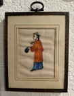 Vintage Chinese Rice Paper Painting Framed 5 X 4   lot Of 2 