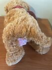 Russ Berrie 12      toastin    Golden Retriever Plush Puppy W velvet Scarf