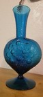 Wayne Husted Hand Blown Art Glass Vase  Textured Glossy Mid-century Modern
