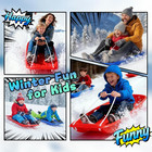 Snow Sled  Sleds For Kids And Adults  35 Inch Heavy Duty Toboggan Sled  Racer Do
