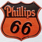 Phillips 66  Sign Motor Oil Gasoline Shield Metal Tin Vintage Style 12  