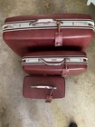 Vintage 1960s Burgandy Sampsonite Luggage Set Of 3