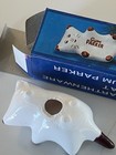 Vintage Gum Parker Porcelain Cat Animal Creamy White Brown Paws Holder Smiling
