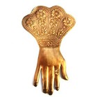 7 25  Divine Hand Ex Voto Milagro Ornament Ornate Floral Details In Antiqued Gol