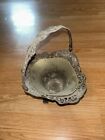 Antique Continental Silver Reticulated Bride Basket Engraved  Repousse Art