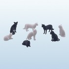 Ho Scale 1 87 Cat Figure Set - Black   White  8pc    Model Scenery World