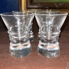 Set 4vintage Shot Glasses With Thick Base Clear Glass 2 11 16 Inches Really Nice