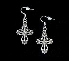 Celtic Irish Cross Silver Dangle Earrings st Patricks Day Gift sterling Hook