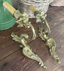 Vintage Pair French Style Gilt Brass Rococo Sconces Louis Xv Single Arm 14 