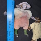 Vintage Folk Art Primitive 6  Beanbag Dolls Lady   Bear Sculpted Clay Head Limbs