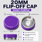 20mm Vial Flip Off Caps Aluminum Seals 1000 Pack Shiny Purple Crimp Tops