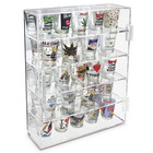 4-removable Shelves Shot Glasses Display Case With Mirror Clear