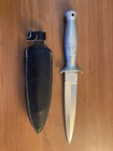 Vintage Pakistan Double Sided Dagger Knife With Leather Sheath Sharp