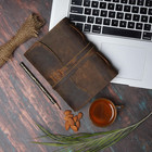 Leather Bound Journal - Rustic Brown  7 x5   220 Pages - Vintage Blank Paper    