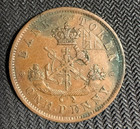 1852 Bank Of Upper Canada One Penny Token Coin St George Slaying Dragon Km  Tn3
