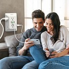 Multi Plug Outlet Surge Protector -  3 Sided Power Strip With 6 Ac Outlet 