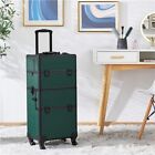 Aluminum 3-in-1 Rolling Makeup Trolley Train Case Cosmetic Organizer Box Used