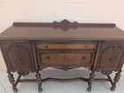 Vintage Modern Regency Wood Console Media Entryway Sofa Sideboard Table
