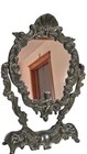 Vintage Rococo Cherub Swivel Vanity Table Mirror Silver Plated Shell Crest 12 5 