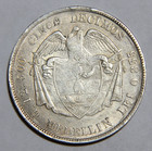 1885 Colombia Five 5 Decimos Scarce Type Nice Au Condition Luster  -5320-