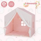 Kid   s Play Tent Toddler Playhouse Castle Solid Wood Frame W  Washable Mat Pink