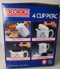 Vtg Robeson Percolator Cp4-1633wh Coffee Pot Maker Retro Floral White New Nos