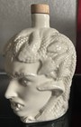 Empty Ceramic Medusa Face Head Gin Bottle W  Stopper Halloween Horror Monster
