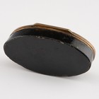 Papier Mache Georgian Snuff Box - Cabochons And Silver Inlay C1800
