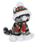 Ganz Winter Whiskers Plush Kitten Grey Tabby 6 H Stuffed Animal Toy New
