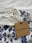 Nwt Blu Pepper Dress Size Medium Cottagecore White And Blue Floral Lace Mini