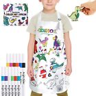 Dinosours Painting Art Apron Set 12 Pcs Markers Interactive Coloring For Kids