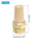 3 Pcs 3 8  Pt Brass Pneumatic Muffler  Protruding Sintered Filters Golden