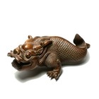4 Inch Old Chinese Boxwood Hand Carved Dragon Baby Statue Ornament Netsuke Gift