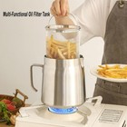 68oz Stainless Steel Deep Fryer Pot With Basket Strainer Oil Grease Container