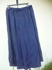 Vtg Usa Solid Navy Blue Crisp Silky Long Maxi Midi Skirt Xl L Women Made In Usa