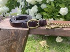 Brown Leather Horse Lead With Buckle   Chain 