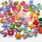 50pcs Mixed Matte Color Flatback Resin Assorted Cute Animals Cabochons Craft Diy