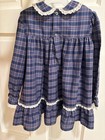 Polly Flinders Girls 3t Plaid Long Sleeve Vintage Dress Peter Pan Lace