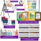 133pc Artist Painting Set  2 Easels  72 Paint Colors Acrylic Oil  Canvas  Sketch