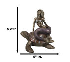 Ocean Mermaid Riding On Sea Turtle Figurine Sirens Of The Seas Coral Reef Decor