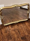 Vintage Rectangle Gold Ornate Wall Mirror Hollywood Regency Glam Home Interior