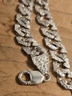 Silver Cuban Link Chain Necklace With Lobster Clasp