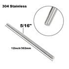Stainless Steel Fully Threaded Rod 5 16  -18 Thread Size  12-inch Length  Rig   