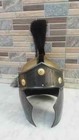 Medieval Antique Roman Helmet Armor Reenact Helmet With Black Plume Costume