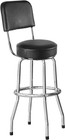 Heavy Duty Swivel Bar Stool W  Backrest  300 Lbs Padded Seat For Garage Workshop