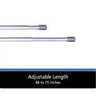 5 8    Nickel Adjustable Spring Tension Curtain Rod  48-75   Nickel