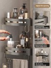 Adhensive Bathroom Shampoo Holder Shower Caddy Shelve Storage Organizer No Drill